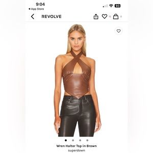 Superdown brown leather corset top from revolve